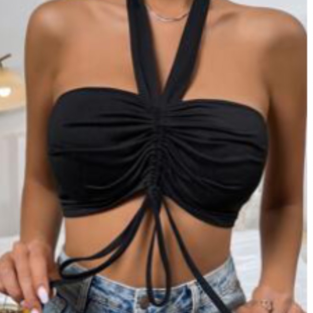 Shein black crop top
